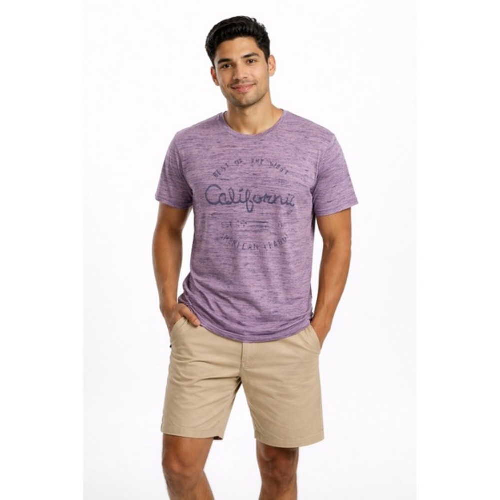 Chip & Pepper California Graphic‎ T-Shirt Mens Purple Space Dye Crewneck M 87-19